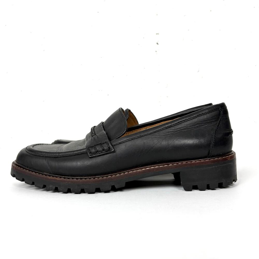 Madewell Womens Corinne Lugsole Classic Penny Loafers True Black Leather Size 7 - Picture 10 of 11